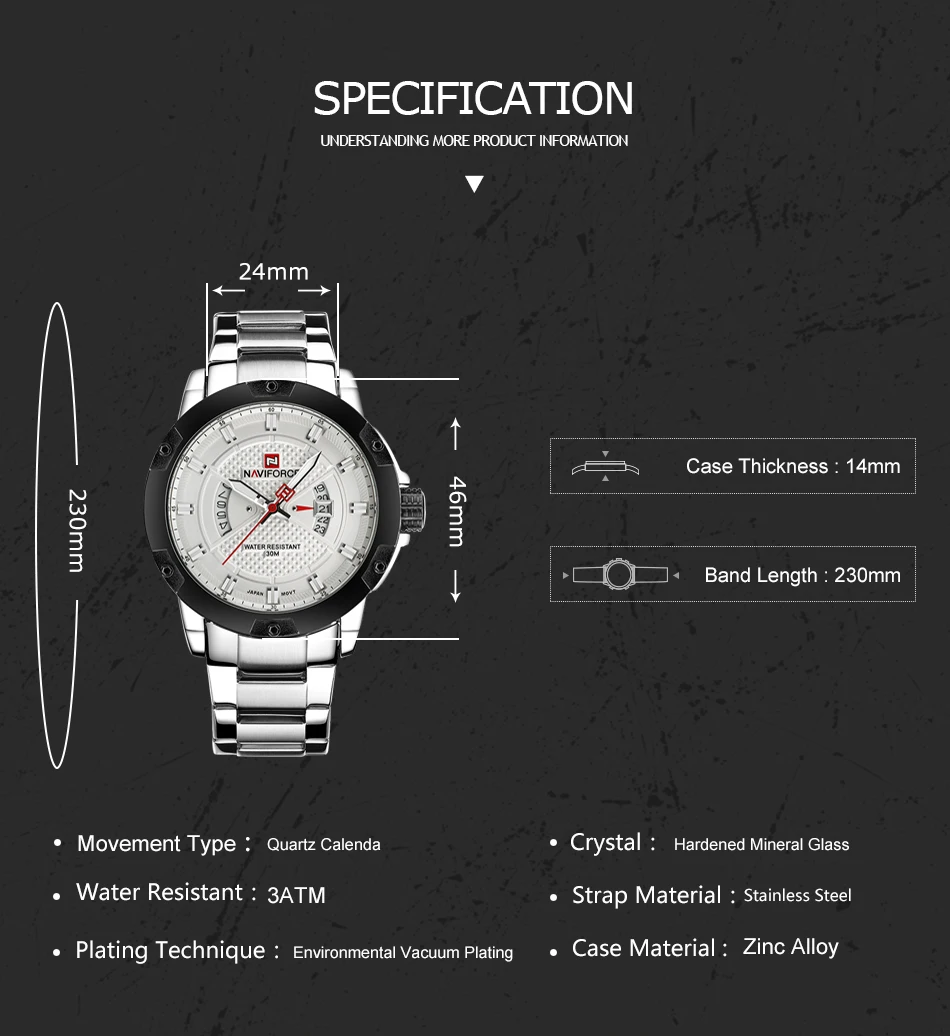 NAVIFORCE мужские часы Топ люксовый бренд для мужчин полная сталь Дата кварцевые часы Аналоговые водонепроницаемые спортивные армейские военные наручные часы