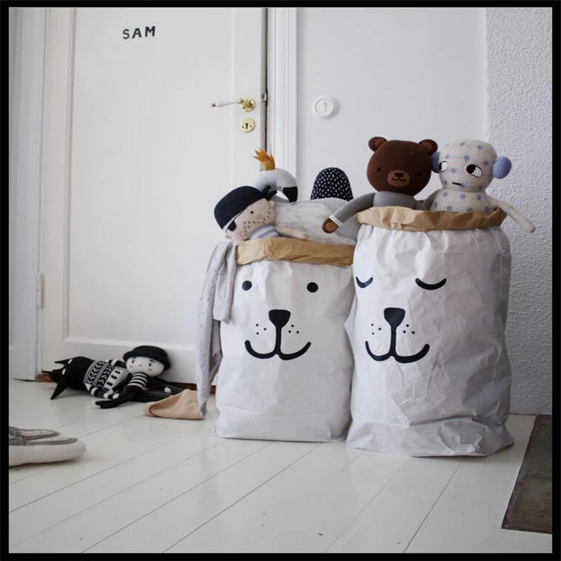 

New Fashionable Personality Cute Decoration High Capacity Storage Bag Clothing Toy Kraft Paper Resistance To Dirty Durable -30