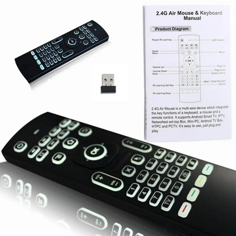 MX3-L Air Mouse беспроводная клавиатура с подсветкой 2 4G пульт дистанционного