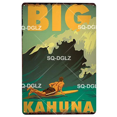[SQ-DGLZ] Summer Hawaii Metal Tin Sign Aruba Plaque Paint Australia Wall Decor Beach Painting Plaques