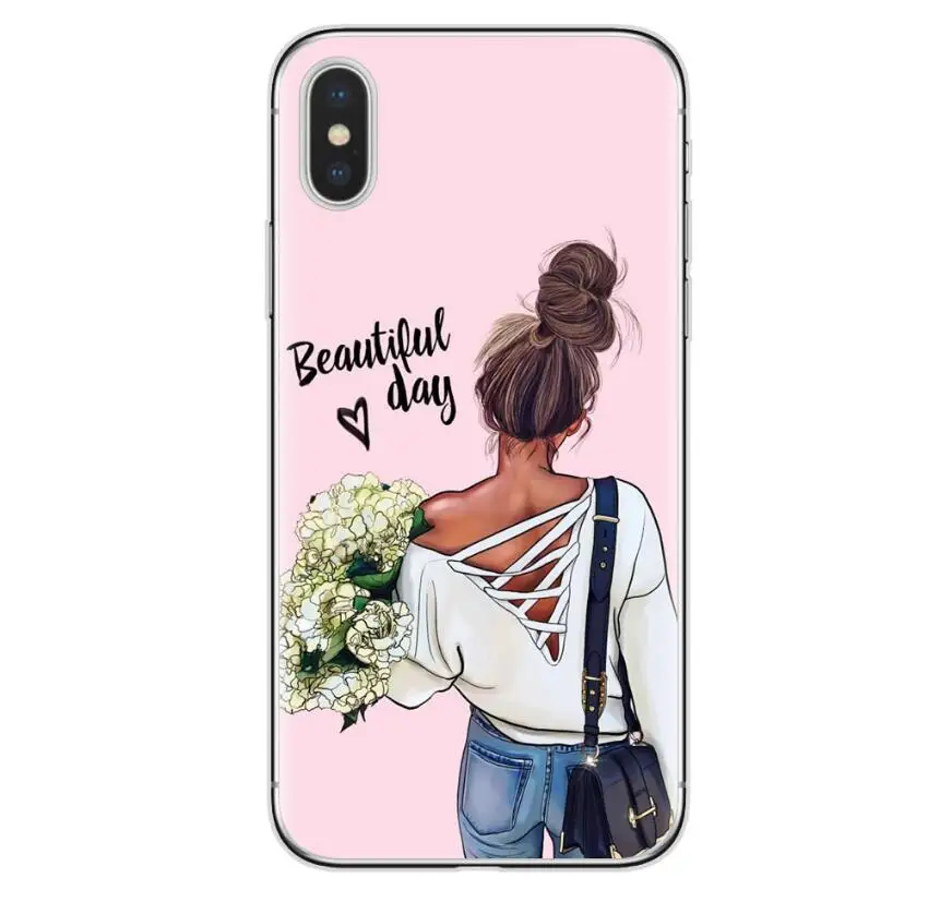 Модный Рождественский мягкий чехол для телефона из ТПУ девочек iPhone 8 7 6S Plus 5X XR XSMax