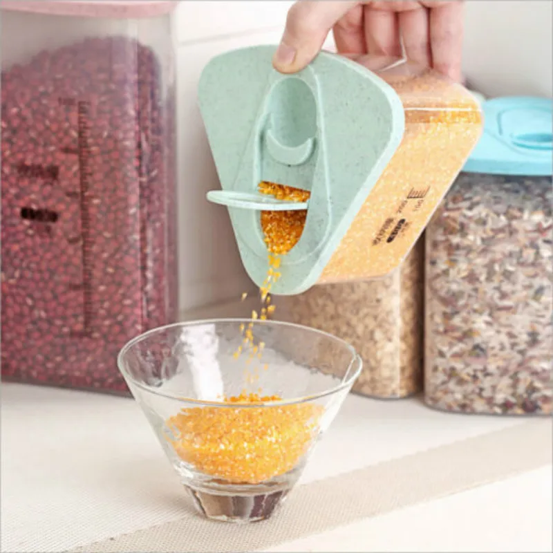 Новый Пластик Кухня Еда Крупы зерна фасоли коробка для хранения Риса контейнер Box случаях|Бутылки и банки