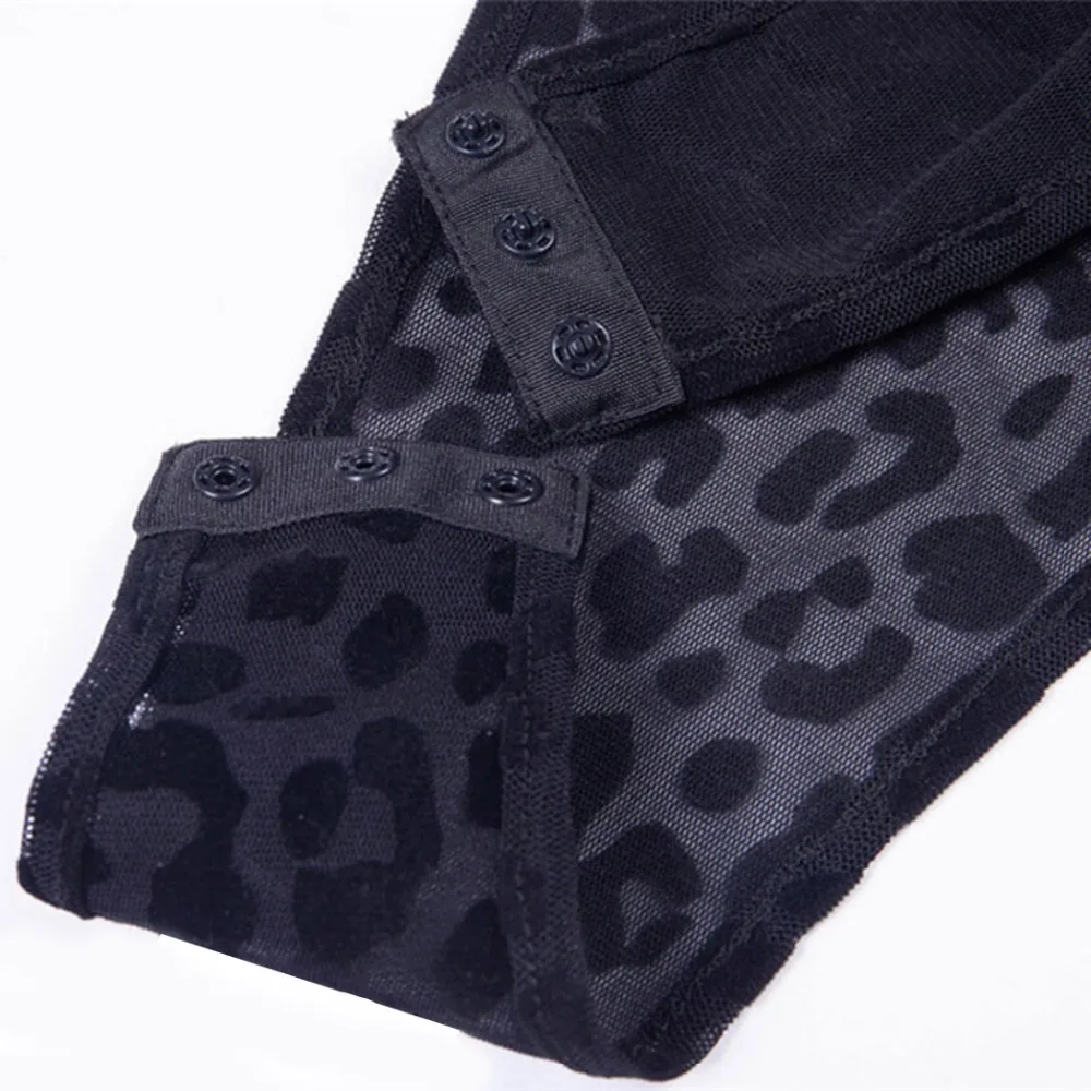 Модные боди на бретельках с длинными рукавами и леопардовым принтом топы