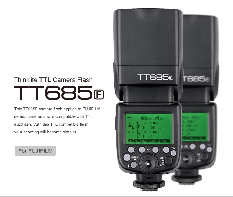 Godox TT685F 2 4G HSS TTL GN60 Вспышка Speedlite + Xpro-F триггер передатчик Комплект для Fuji X-Pro2 X-T20 GFX