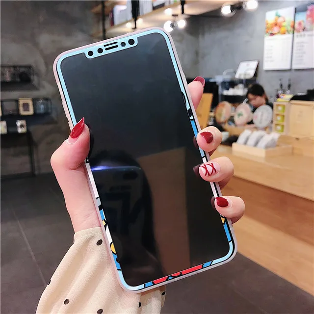 4 Защитное закаленное стекло для экрана iPhone XS Max XR X с мультяшным рисунком - Цвет: 4