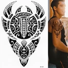 Полинезийский бык временная татуировка, воин, племенные мужчины, женщины, маори, наклейка