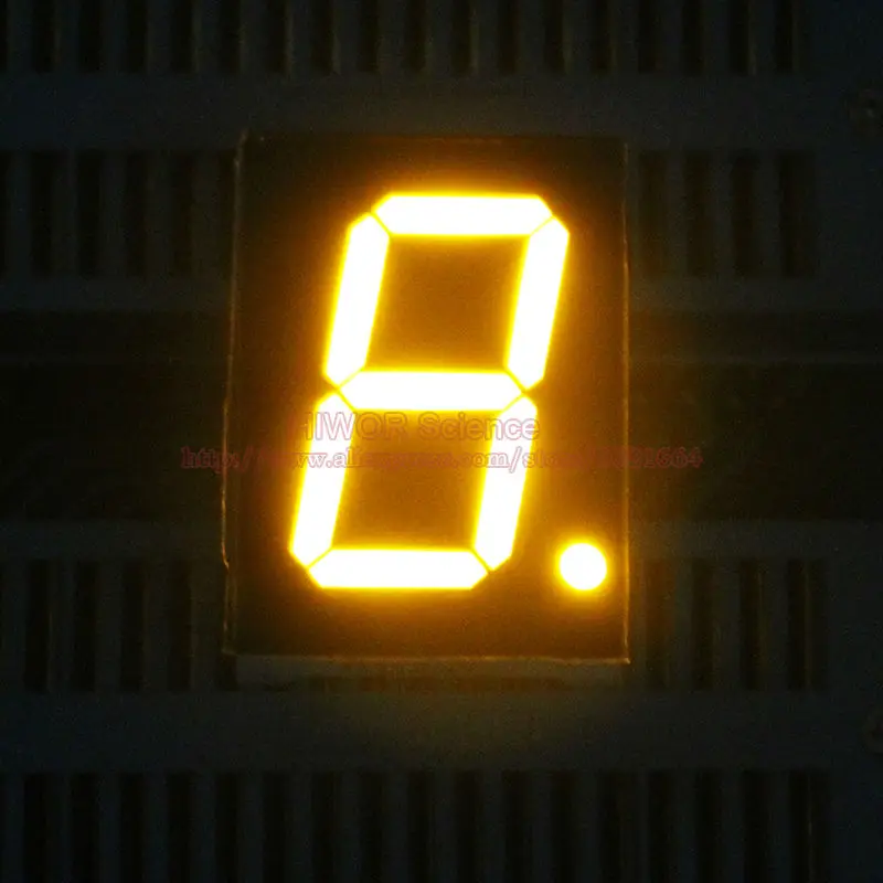 10 шт./лот) 10 контактов 8011AY 0,8 дюйма 1 бит цифра 7 сегментный желтый светодиодный дисплей общий катод цифровой дисплей