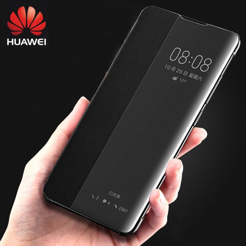 Чехол-книжка для huawei P30 Pro, чехол для huawei P30, роскошный защитный чехол с прозрачным окошком для сенсорного экрана из искусственной кожи