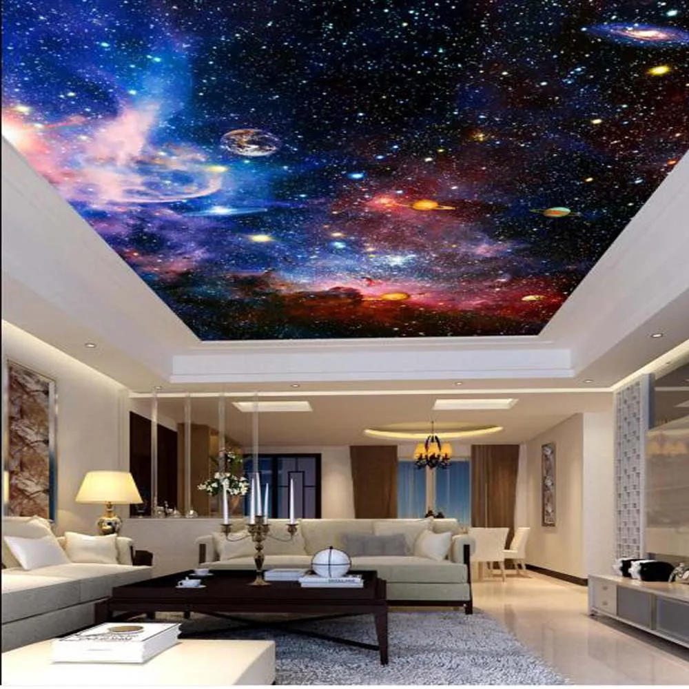 

3D Universal Star Wallpapers for Ceilings Sitting Room Living Room Wall Decor Wallpaper for Walls 3d Custom Any Size Sticker