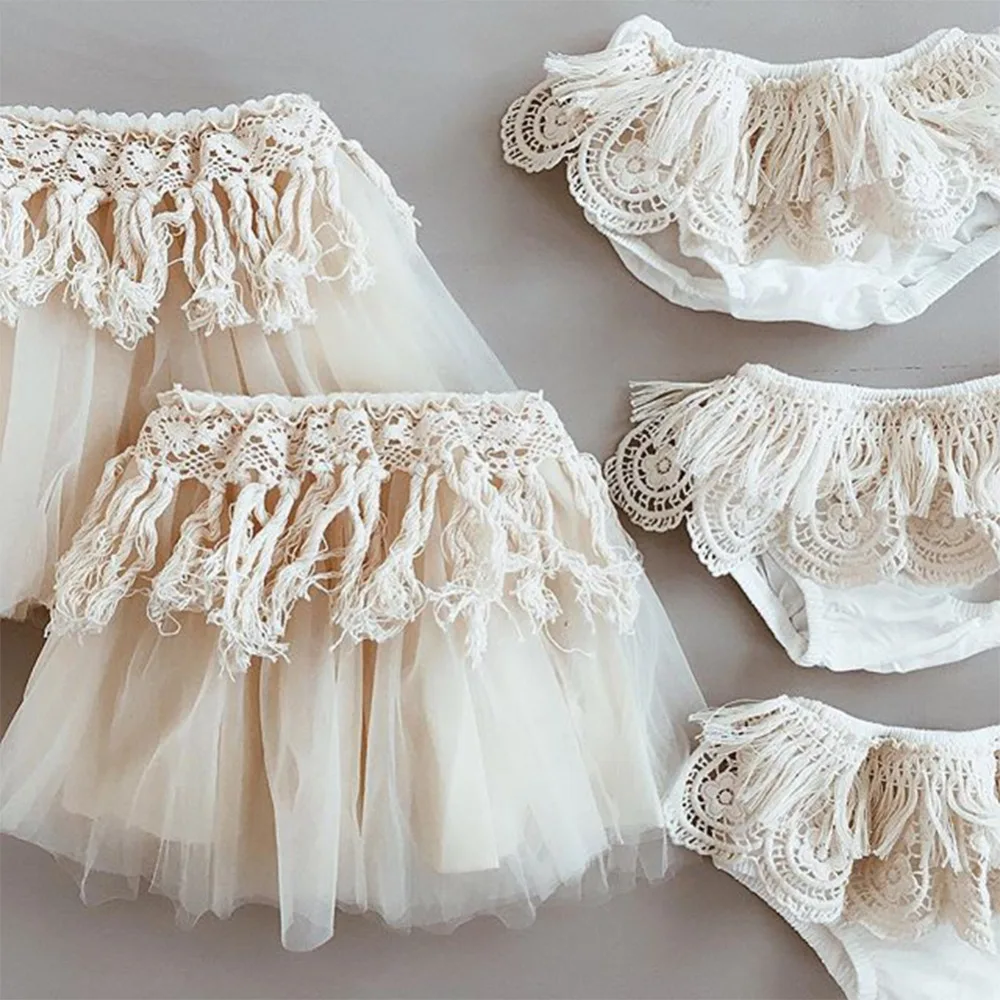 baby girl Summer rice white yarn models in the cloth Peng skirt child girls gauze with a bouffon Tassel fringe skirts |