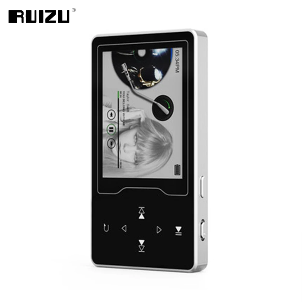 Металлический MP3 плеер RUIZU D08 8 ГБ дюйма HD большой цветной экран HIFI звук без потерь