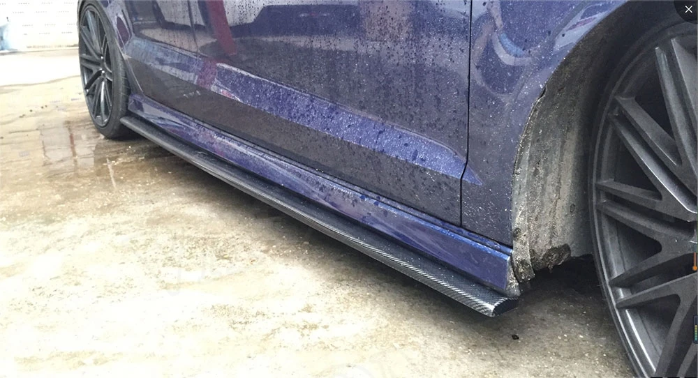 Углеродное волокно боковые юбки наборы для бампера для Audi A3 S3 RS3 4 двери- боковое лезвие двери фартуки Автомобиль Стайлинг