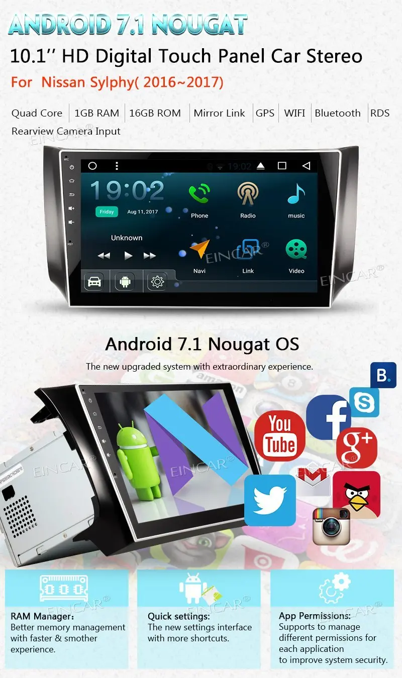 Беспроводная камера заднего вида + Android 7 1 без DVD плеера четырехъядерный в Dash 2 din
