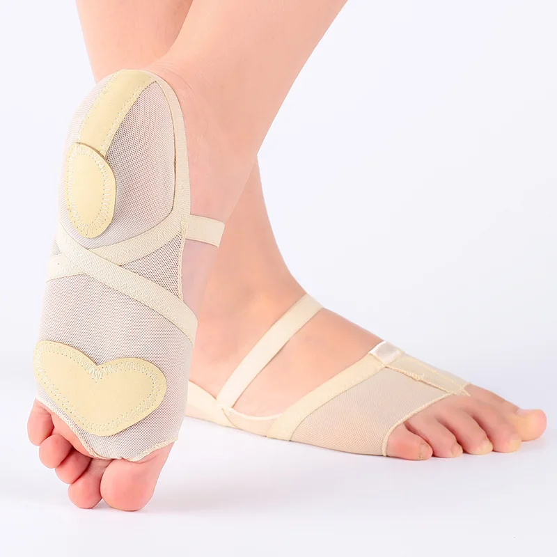 

2022 Ladies Lyric Dance Shoes Yoga Practice Shoe Foot Thongs Footundeez For Modern Dance Leather Sole Girls Gym Ballet Shoes