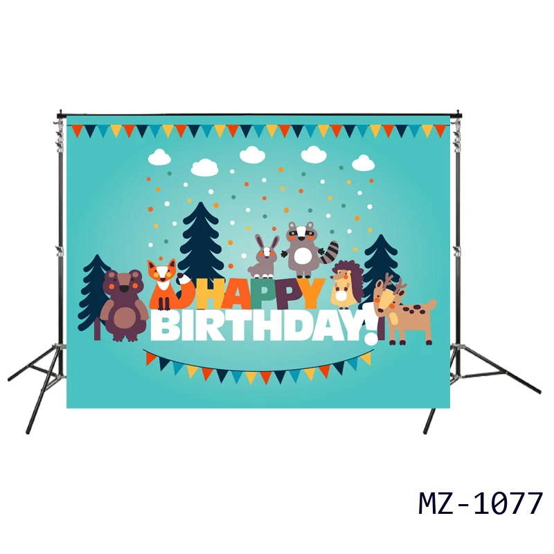 Королевский синий HUAYI пользовательские день рождения сценический фон для джунглей сафари тема вечерние зоопарк дикий фон новорожденных животных фото стенд W-656 - Цвет: Королевский синий