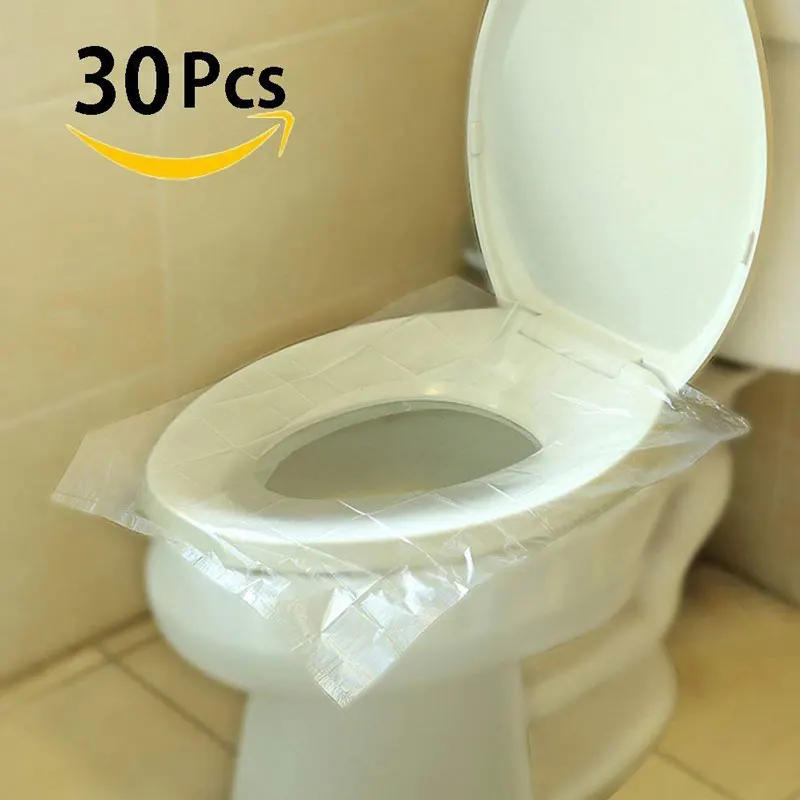 30 шт./компл. Портативный Одноразовые Крышку унитаза коврик Pad Protector путешествия отдых для беременных Водонепроницаемый WC Аксессуары для ванной комнаты