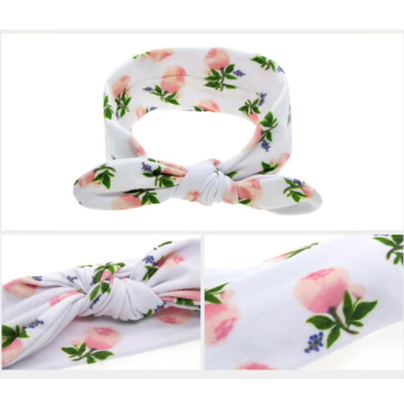 

NEW 3Pcs Hair Band Newborn Baby Print Floral Elastic Headband Kids Cotton Bow-knot Headwear Accessories Hot Sell