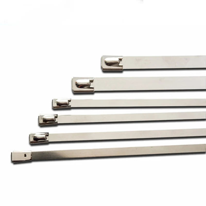 20pcs 4.6mm stainless steel metal cable ties ball lock self-lock tie zip wrap exhaust heat straps induction pipe wire accessory |