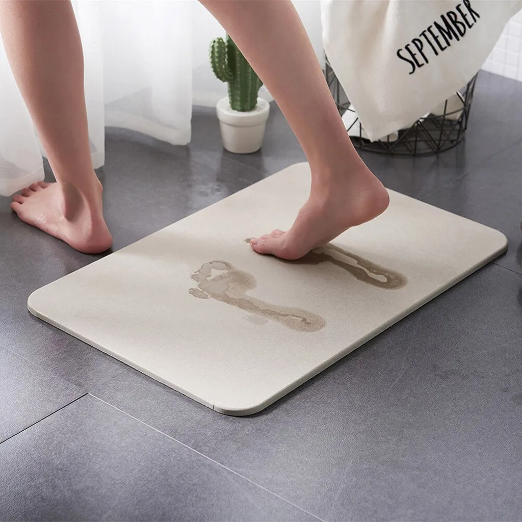 

Diatom Mud Anti-Slip Absorbent Fast Drying Ultra Absorbent Mat Bathroom Mat Bath Mats Kitchen Door Floor Mat Memory Foam