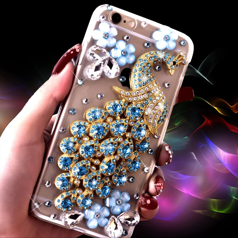 Лидер продаж сверкающие Чехлы сделай сам с 3D павлином Фениксом для Huawei P50 P20 P30 P40 Pro