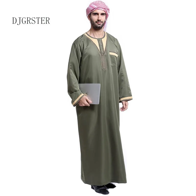 DJGRSTER высокое качество мусульманская исламская одежда для мужчин Аравия Jubba Тауб