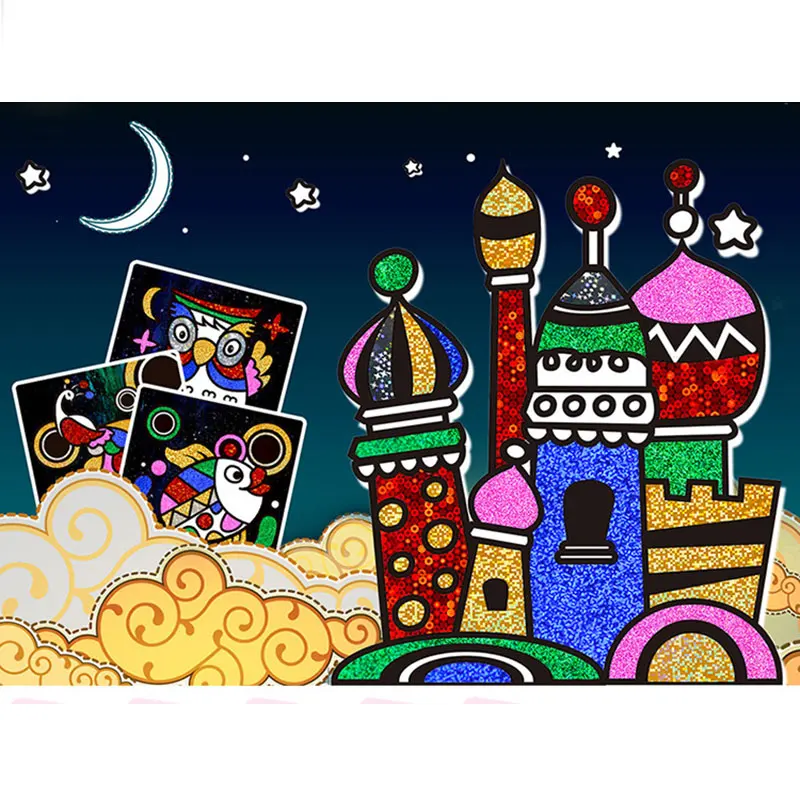 Монтессори креативные игрушки для детей блестящие бумажные рисования подарок