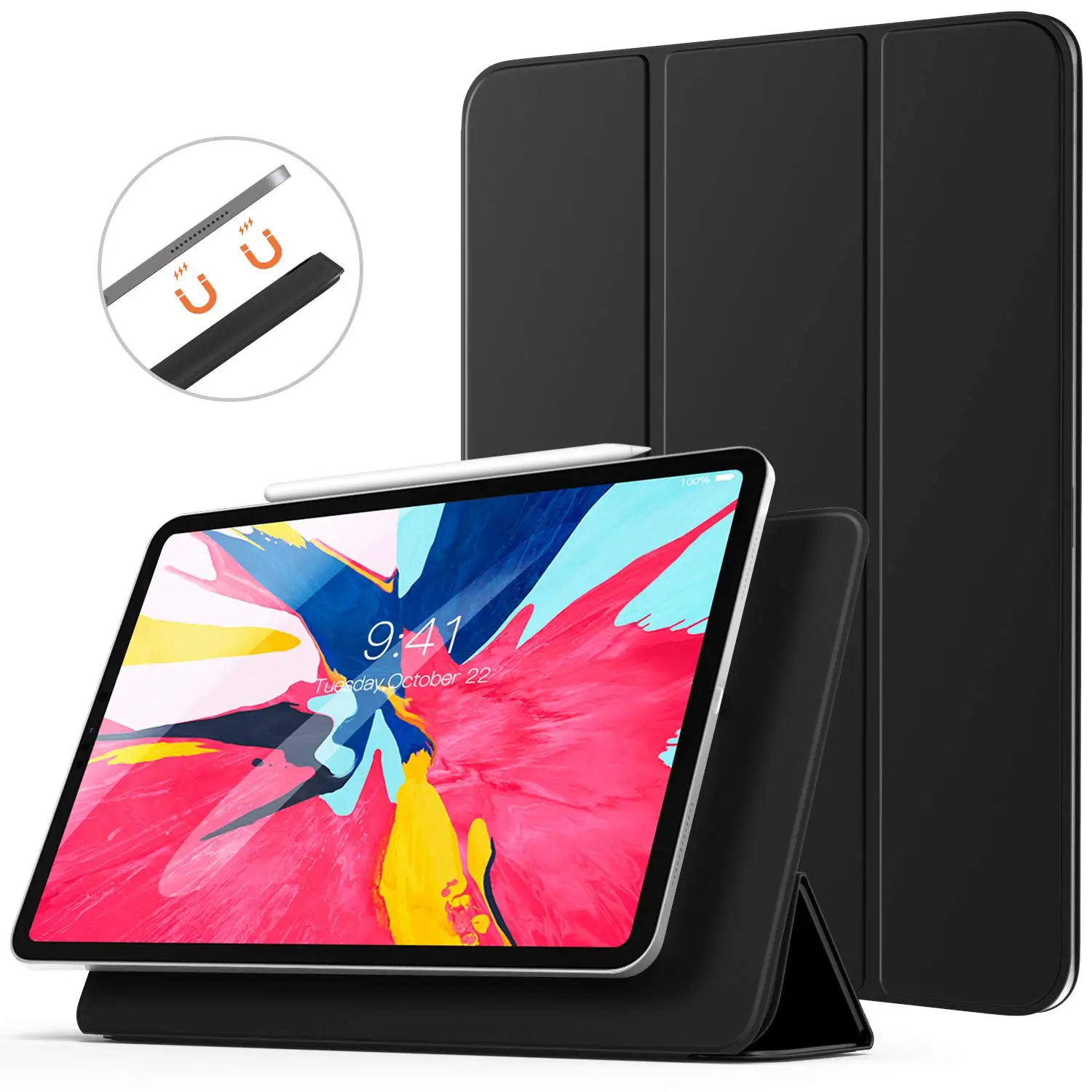Магнитный чехол для iPad Pro 11 дюймов 2018 бизнес ткань узор кожа Tri-Fold Смарт-флип-чехол