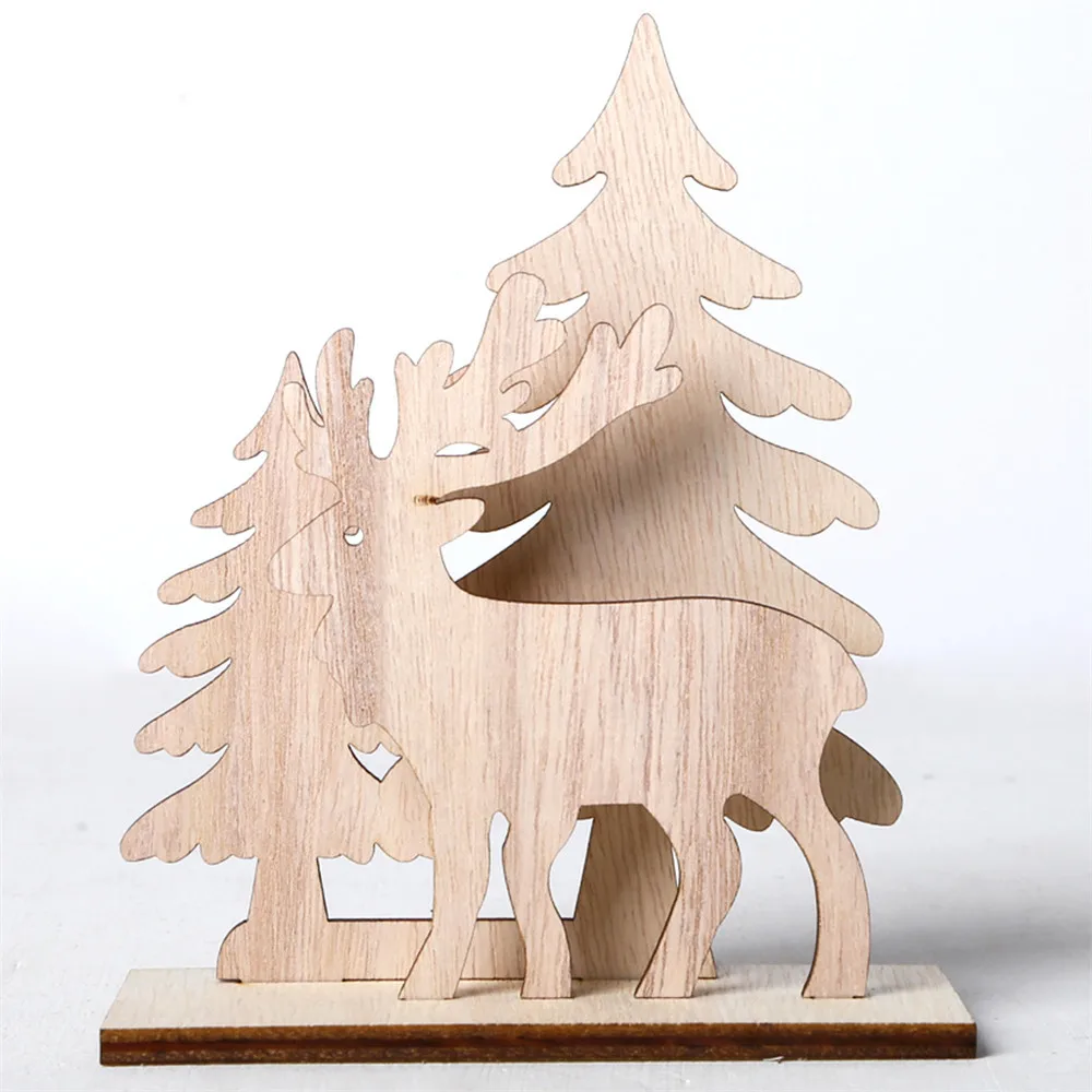 Рождественская деревянная Статуэтка Рождественский обеденный стол Веселый