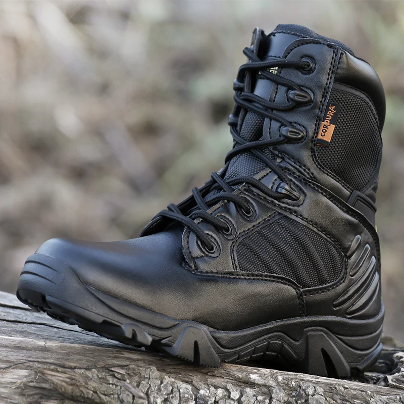 Мужские кожаные ботинки высокого качества в стиле милитари Тактические для