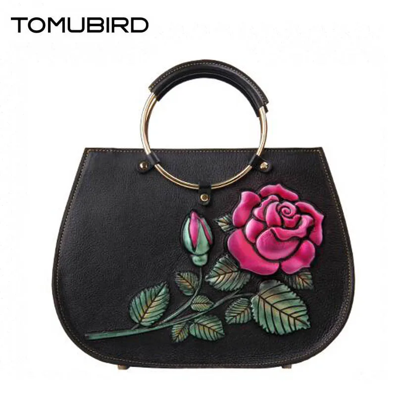 

SUWERER Hot New women genuine leather bag brand Designers rose embossed top cowhide Luxury women leather shoulder bag