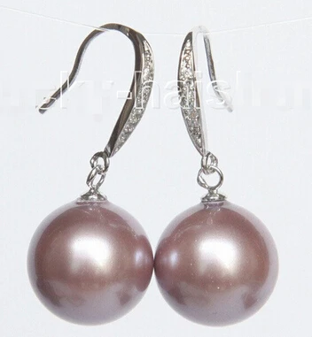 14 мм круглой застежке с круглыми фиолетовыми Южная жемчуг из морской раковины