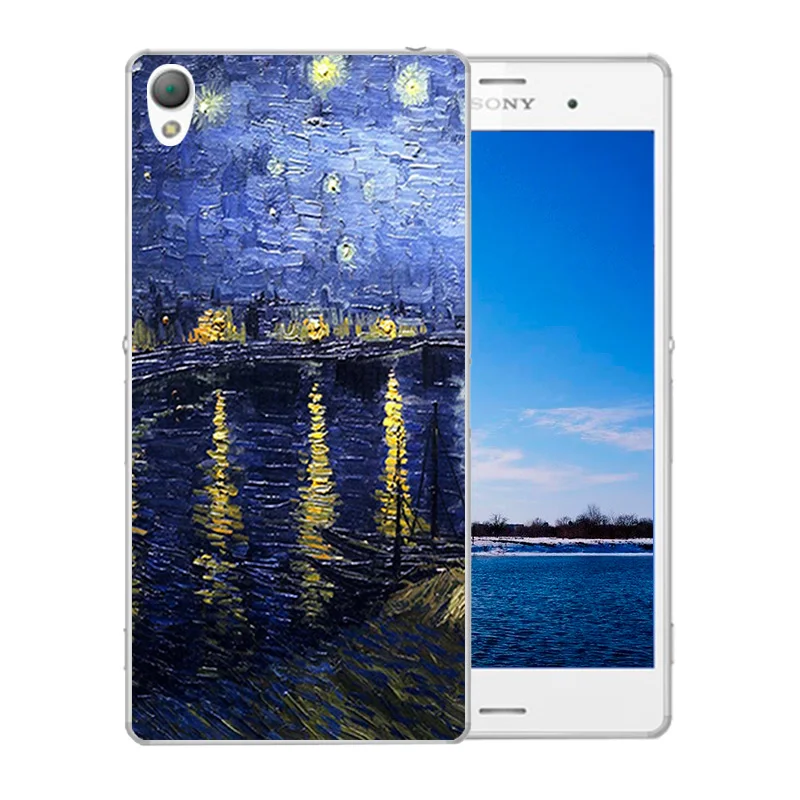 Чехол для Sony Xperia Z3 чехол D6603 D6643 D6653 D6616 L55T Ван Гог шаблон защитная накладка задней