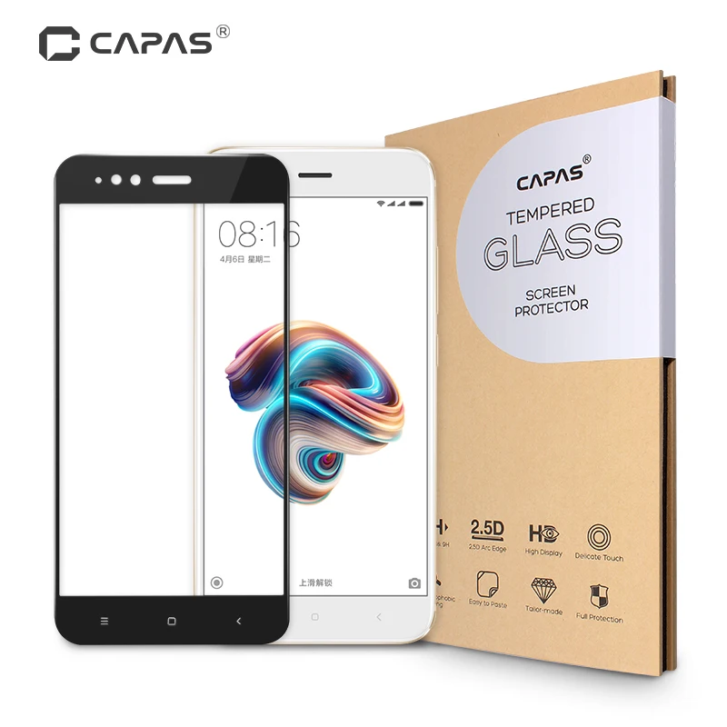 Защитное стекло CAPAS закаленное для Xiaomi Mi A1 5X|glass screen protector|screen protectorglass |