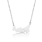 Elfin 304 ожерелье из нержавеющей стали с картой принца Эдварда Высокое качество карта принца Эдварда сердце кулон ожерелье Женская карта ювелирные изделия