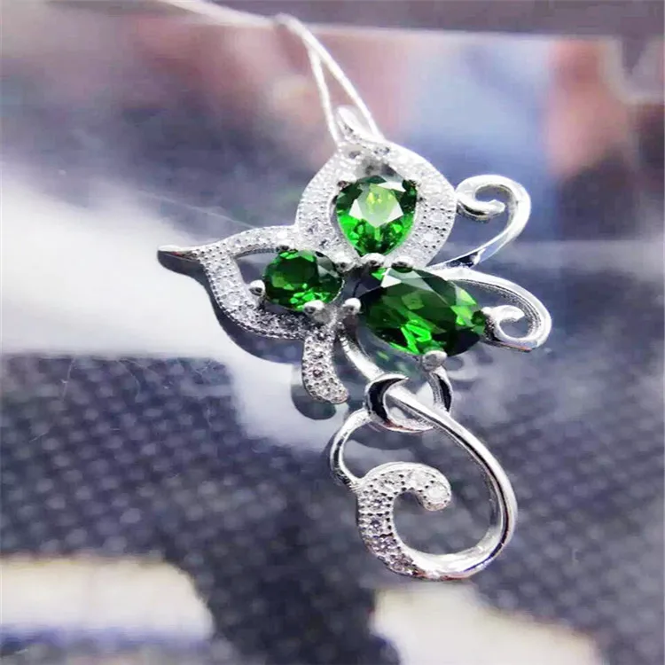 

KJJEAXCMY boutique jewels 925 Pure silver natural diophanous diamond pendant necklace inlaid with floss ornaments