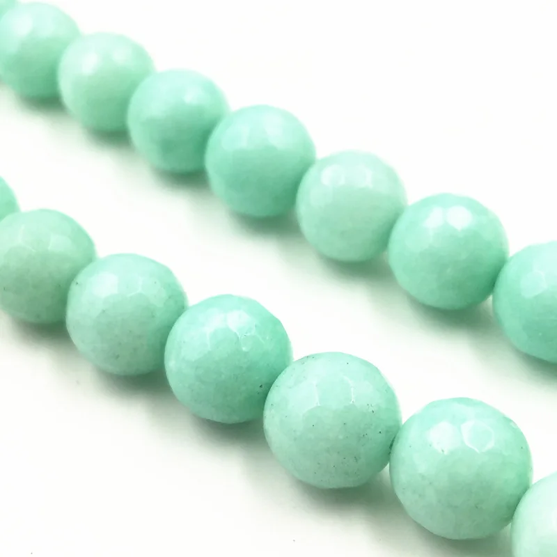 

Faceted Round 6 8 10mm Natural Amazonite Stone Jaspers Loose Beads for Jewelry Making Wholesale Price Stones Jades 15inch A276