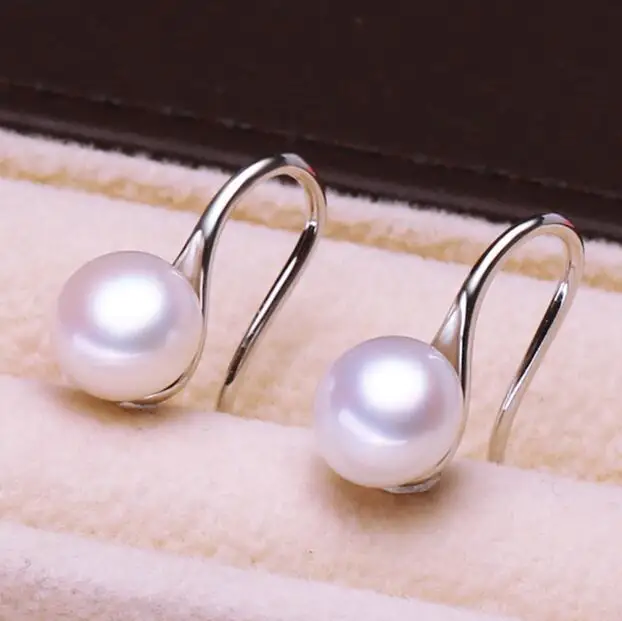 Серьги пусеты с искусственным жемчугом 8 мм для свадебной