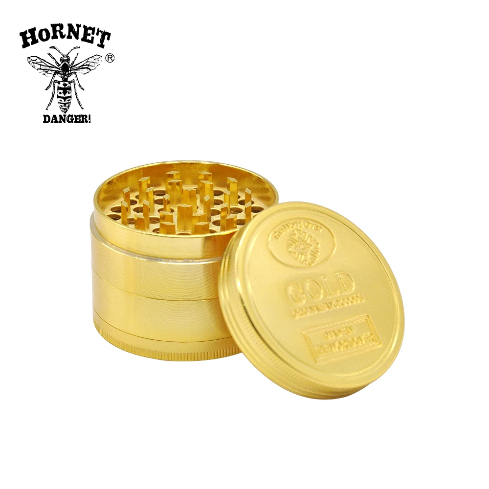 

HORNET Zinc Alloy Herb Grinder 40 MM/50 MM/58 MM 4 Layer Metal Herb Grinder Tobacco Miller Spice Crusher Smoking Accessories