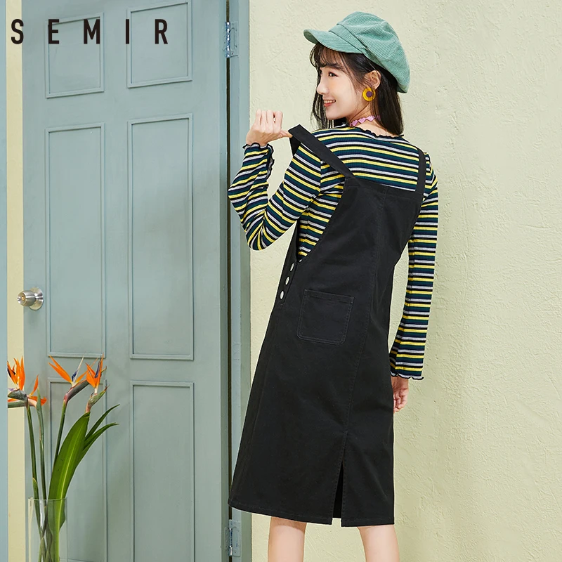 SEMIR платье Женская Новая мода 2018 Комбинезоны платья черный Винтаж Элегантный