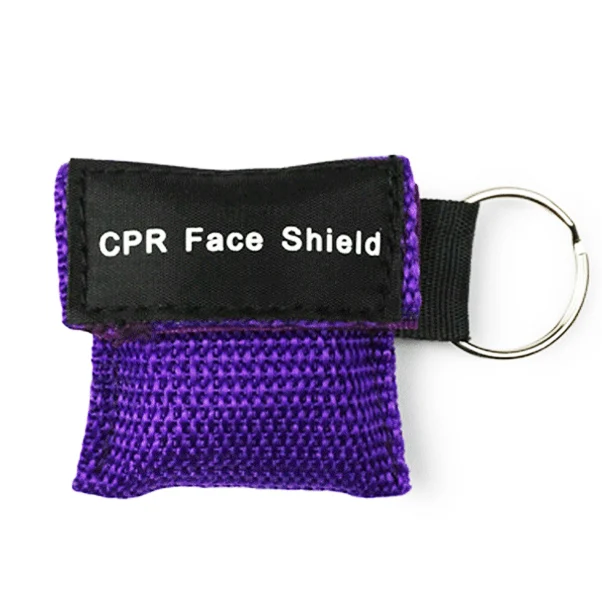 Фиолетовый Реаниматор CPR, брелок для экстренной помощи, защита для лица, первая помощь, тренировка, дыхательная спасательная маска для средств по уходу за здоровьем, 8 цветов - Цвет: Фиолетовый