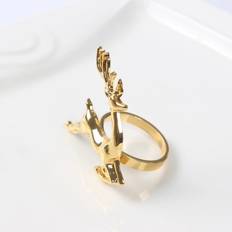 

2019 Christmas Napkin Rings Wedding Decoration Gold Silver Napkin Holder
