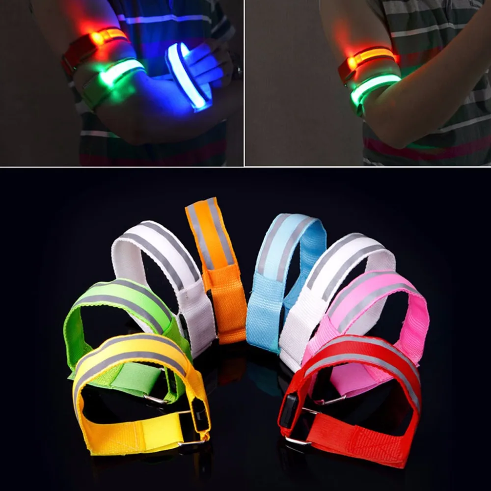 

HBB New Reflective LED Light Arm Armband Strap Safety Belt For Night Running Cycling