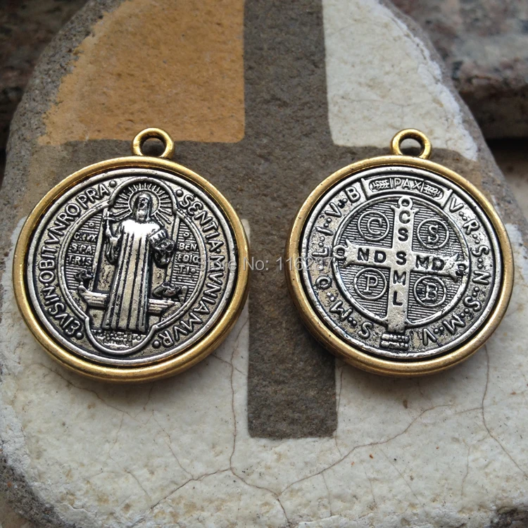 

5 шт., винтажные золотистые и Серебристые Подвески диаметром 28 мм