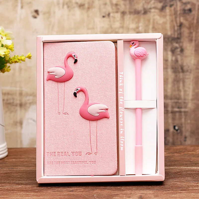 

2019 Flamingo Notebook Set Note Book Cute With Pen Set Diary Day Planner Kawaii Journal Stationery School Supplies Study Gift