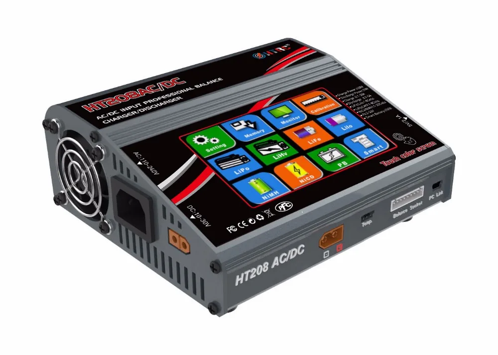 HTRC HT208 AC/DC 4.3&quotColor LCD Touch Screen 420W 20A RC Battery Balance Charger/Discharger for 1-8s Lilon/LiPo/LiFe/LiHV | Игрушки и