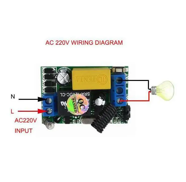 Топ Универсальный 433 МГц/315 м AC220V 1CH RF беспроводной дистанционный мини релейный