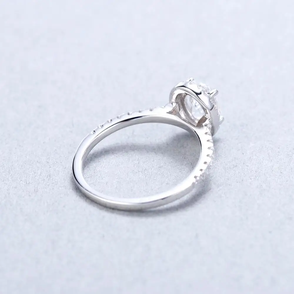 GEM'S балетные 925 пробы серебро 1.57Ct овальные бриллиантовые имитирующие люкс Sienna Halo обручальные кольца для женщин Свадебные ювелирные изделия