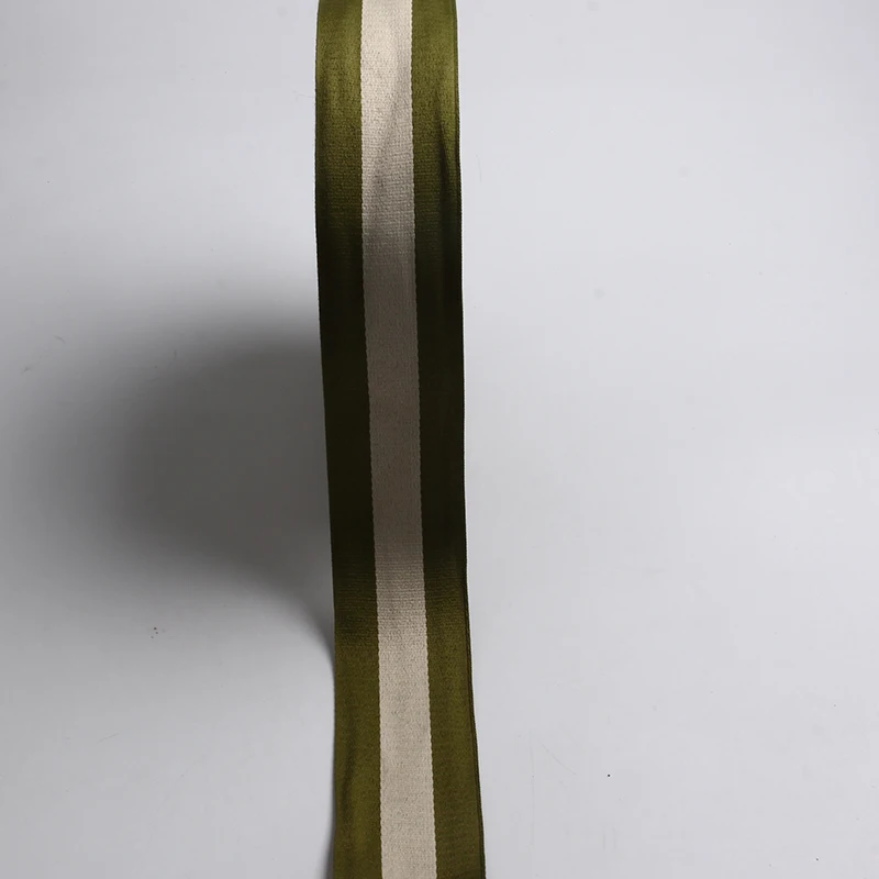 

high quality 65mm cotton webbing tape twill 1mm thick green/beige color cotton belt liman ribbon wide cotton belt 2.5 inch wide