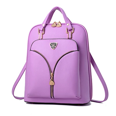 Purple Кожаный рюкзак Nevenka с защитой от кражи, женские Мини рюкзаки, женский рюкзак для путешествий для девочек, школьные рюкзаки, женская черная сумка - Цвет: Purple