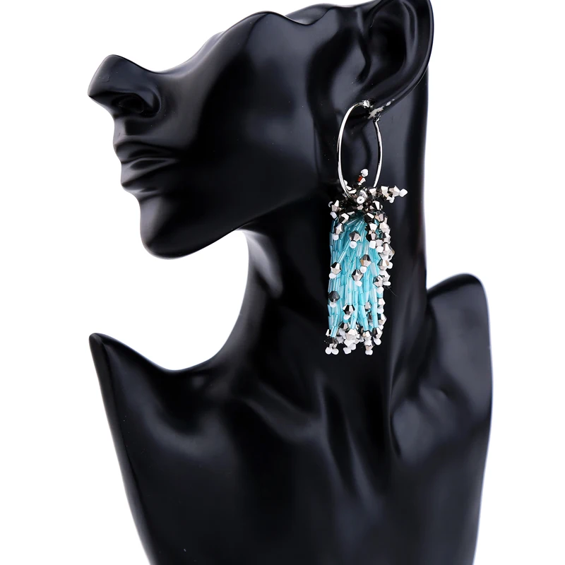 Серьги с бахромой и кисточками 3 цвета|tassel earrings|fashion long earringslong earrings |